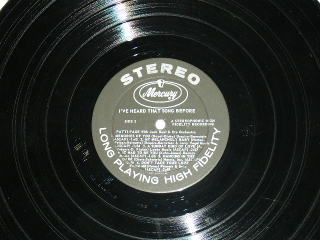 画像: PATTI PAGE   - I'VE HEARD THAT SONG BEFORE / 1959 US ORIGINAL STEREO LP