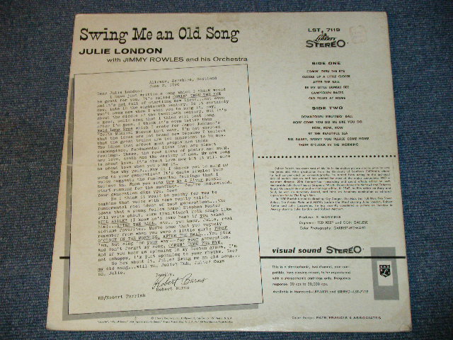 画像: JULIE LONDON - SWING ME AN OLD SONG / 1959 US ORIGINAL Black Label STEREO  LP