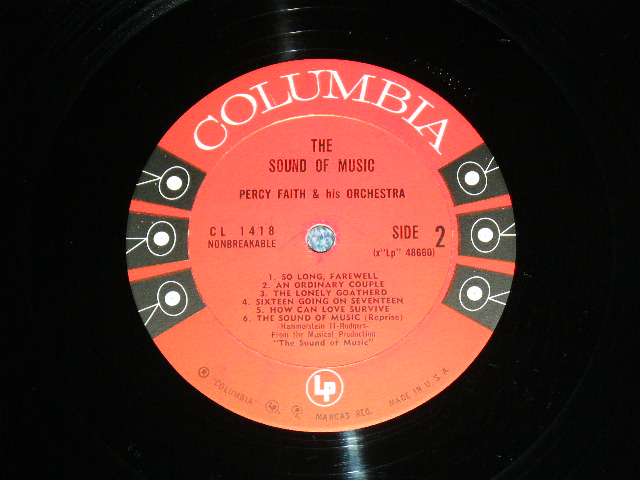 画像: PERCY FAITH -  THE SOUND OF MUSIC  / 1960 US ORIGINAL Mono LP  