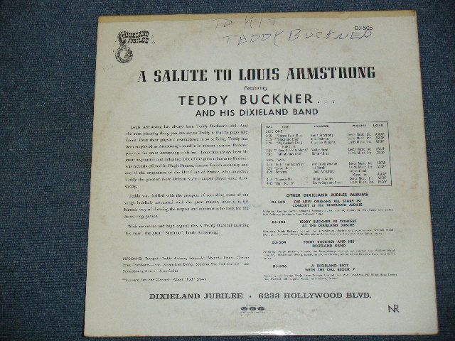 画像: TEDDY BUCKNER - A SALUTE TO LOUIS ARMSTRONG  / 1959 US ORIGINAL MONO  LP  