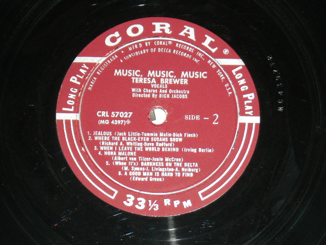 画像: TERESA BREWER - MUSIC, MUSIC,MUSIC / 1955 US ORIGINAL MONO LP