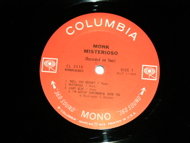 画像: THELONIOUS MONK - MISTERIOSO / 1966 US ORIGINAL "360 SOUND" Label MONO Used LP
